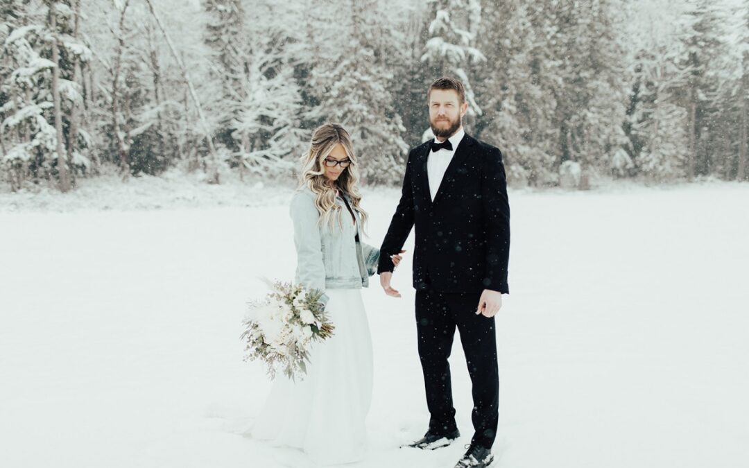 snowy wedding at Edlynn Farm